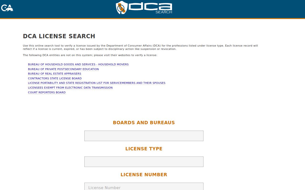 Newark resident directory California professional license search