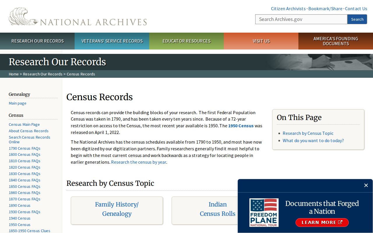 Newark previous residents National Archives census research