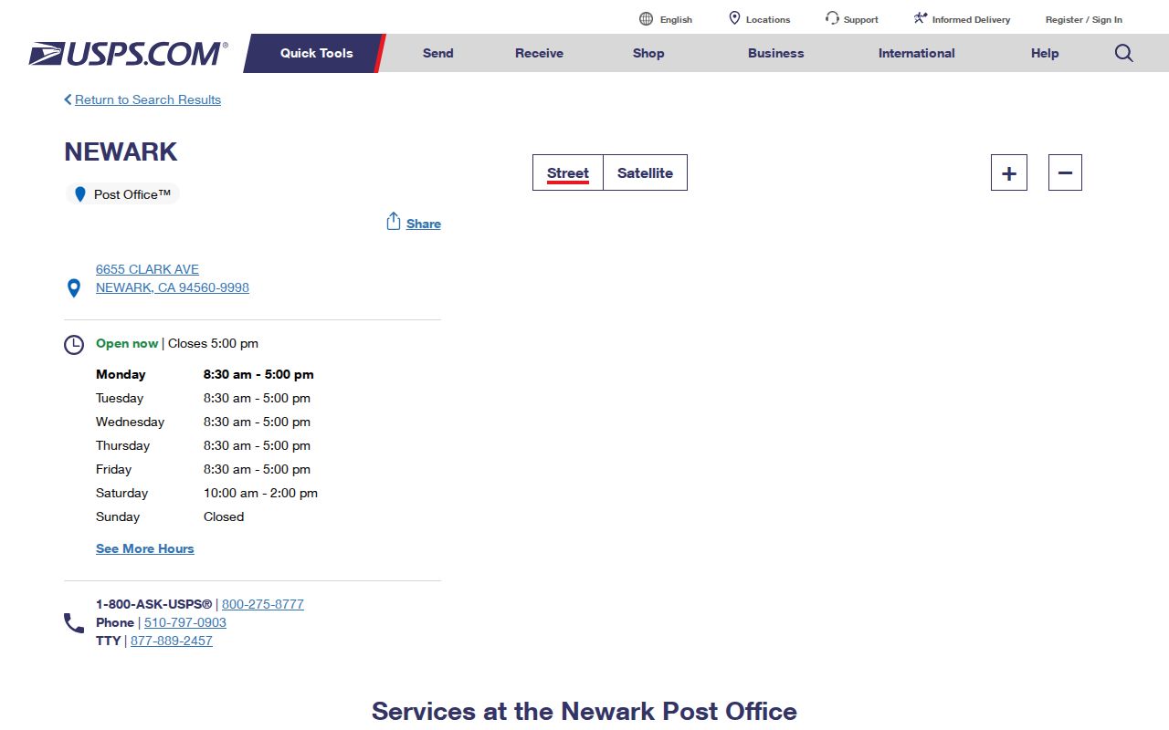 Newark ZIP code directory Newark Post Office 94560 listing